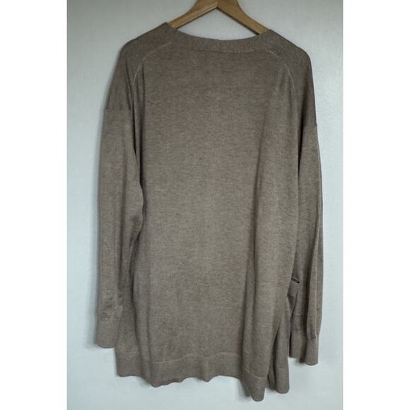 Members Mark Sweater Women’s Size XL Cashmere Blend Open Cardigan Beige - Picture 4 of 9